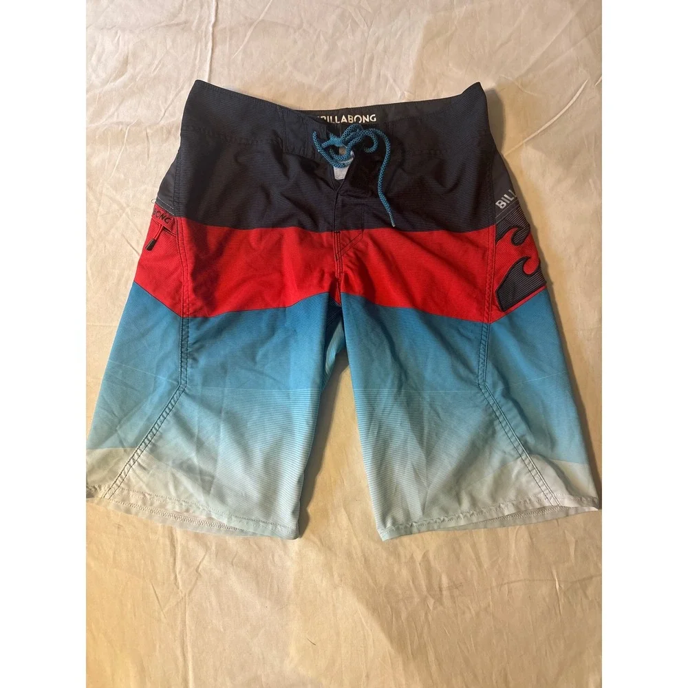 Billabong Board Shorts Mens 30 Blue Red Platinum X‎ Revolver Stretch